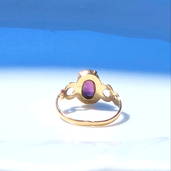 Vintage 10k Gold Stamped Psco Amethyst Ring Sz 4 - Picture 3 of 3